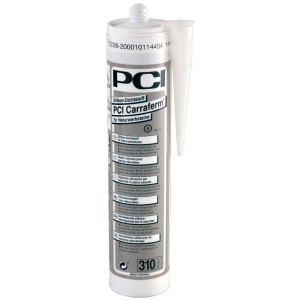 PCI Carraferm Silikon-Dichtstoff Basalt, 310 ml Kartusche für Naturstein-Fugen.