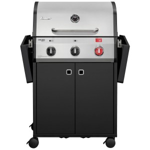Enders Gasgrill Chicago Next 3 R Turbo, schwarz-edelstahl, mit drei Brennern und klappbaren Seitenablagen.