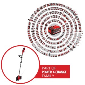 Tagliabordi a batteria Einhell Power X-Change GE-LE 18/190 Li-Solo, parte della famiglia Power X-Change.