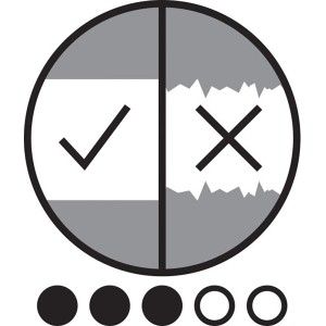 Image symbole : Film de masquage Tesa Easy Cover - application correcte (coche) vs. application incorrecte (croix)