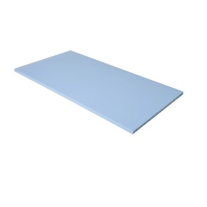 Pannello in schiuma azzurra 200x100x4 cm, ideale per materassi, imbottiture e isolamento acustico.