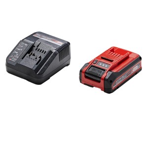 Einhell Power X-Change Batterie 18V et chargeur pour tondeuse à gazon.