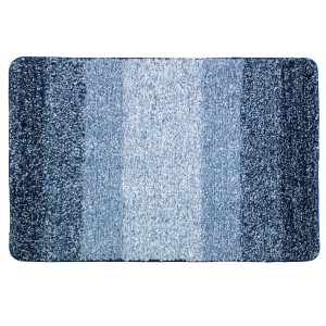 Tappeto bagno Wenko Luso blu, 60x90 cm, con sfumature. Tappetino da bagno soffice per il bagno.