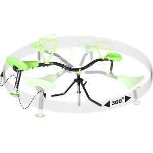 Altalena rotante EXIT Spinner verde e nera che ruota di 360°. Attrezzatura da gioco per bambini.