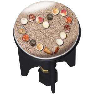 Tappo lavandino con decoro sabbia e conchiglie, design Heartbeach.
