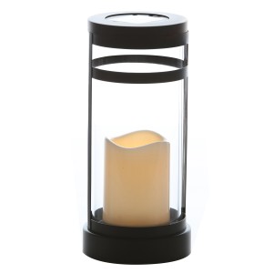 Lampe funéraire solaire LED Flower Power Arimo blanche pour extérieur.
