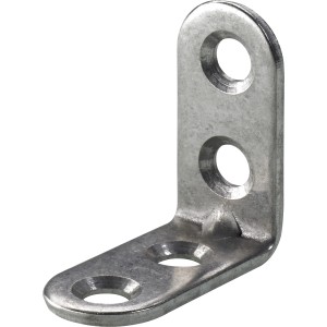 Équerre de chaise Hettich, 30x30x15 mm, acier inoxydable mat, lot de 4, équerre de connexion à visser.