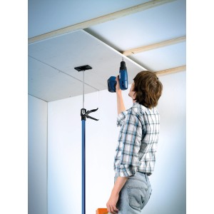 Application : Jeu d'étais de plafond LUX Classic, 2 pièces, pour soutenir un panneau de plafond avec une visseuse sans fil.