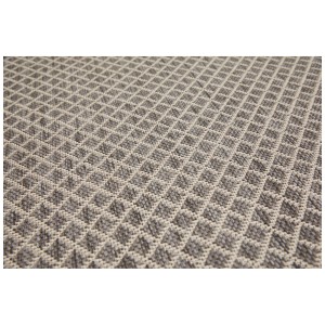 Detailansicht: Grauer Andiamo Outdoor-Teppich Newberry mit Wabenmuster.