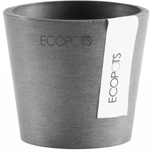 Pot de fleurs Ecopots Amsterdam Mini, 8 cm, gris. Pot pour intérieur et extérieur.
