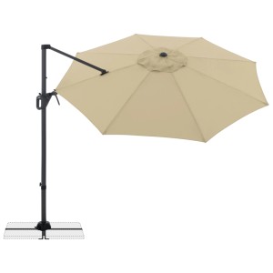 Doppler Ampelschirm Life 310 in Sand, dreh- und neigbar für flexiblen Sonnenschutz.