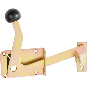 Loquet de portail de jardin zingué jaune, 170x60 mm, pour portes et portails de jardin.