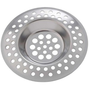 Filtre d'évier en acier inoxydable, diamètre 7 cm, pour éviers et lavabos.