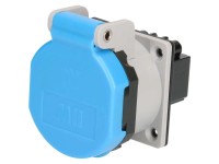 Einbausteckdose Typ23 L+N+PE IP55 Lichtgrau-Blau Einbausteckdose Typ23 L+N+PE IP55 Lichtgrau-Blau