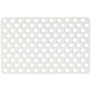Tapis de sécurité blanc en caoutchouc Sealskin Doby, 38x75 cm, pour plus de sécurité dans la salle de bain.