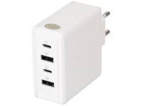 Max Hauri Schnellladegerät 2 x USB-C PD / 2 x USB-A Kunststoff Weiss 65 W Max Hauri Schnellladegerät 2 x USB-C PD / 2 x USB-A Kunststoff Weiss 65 W