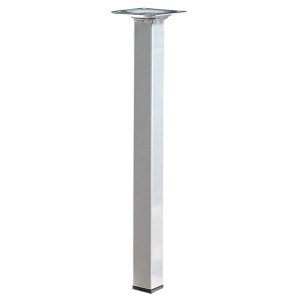 Gamba per tavolo Hettich, 25x25x300 mm, effetto alluminio. Gamba per mobili quadrata per tavoli.