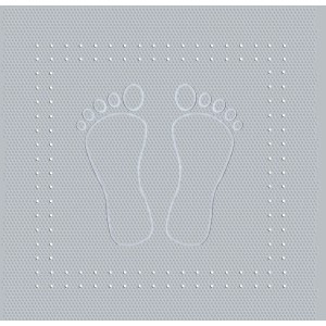 Graue Kleine Wolke Wanneneinlage Foot, 36x72 cm, mit Fußabdruck-Design für sicheren Halt in der Badewanne.