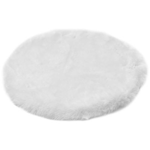 Morbido cuscino rotondo Coste in poliestere bianco, Ø 40 cm.