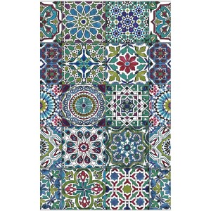 Pellicola adesiva D-c-fix Trendyline Faroso con motivi di piastrelle orientali colorate, 45 cm x 1,5 m.