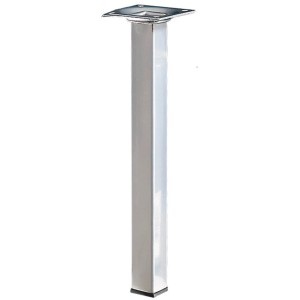 Gamba per tavolo Hettich, 25x25x250 mm, effetto alluminio, quadrata.