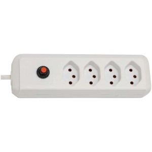 Multiprise Brennenstuhl cleverLine, 4 prises, blanc, avec câble de 3m et interrupteur.