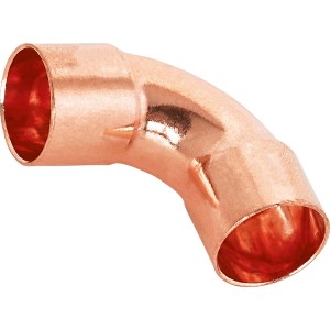 Curva a saldare in rame, diametro 18 mm, per collegare tubi in rame.
