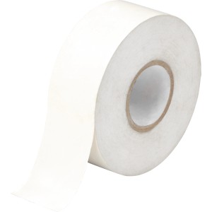 Nastro isolante bianco, 25mm x 25m, in rotolo per installazioni elettriche.