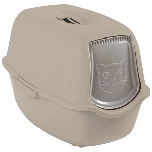 Maison de toilette beige Rotho Eco Bailey avec porte et filtre.