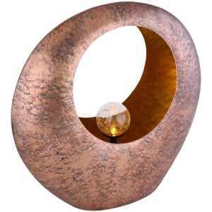 Lampe solaire LED Globo couleur laiton avec globe en verre craquelé pour le jardin.