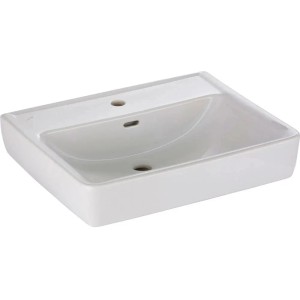 Lavabo bianco Laufen Pro A, 60 cm di larghezza, con foro rubinetto e troppopieno.