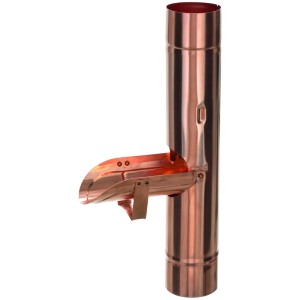 Scarico acqua in rame Ø 100 mm per grondaie metalliche per drenaggio acqua piovana.
