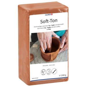 Soft-Ton Terracotta, 2500g, pour modeler des figurines et des éléments décoratifs.