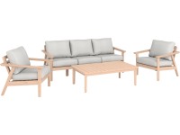 Loungegruppe Ashwood Akazie Hellgrau 4-tlg.