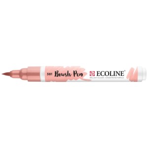 Ecoline Brushpen Pastellrot, flexibler Pinselstift für Kunst und kreatives Gestalten.