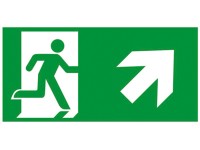 Alpertec Notausgangsschild mit Abbildung Treppe Pfeil rechts/hoch