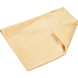Panno in pelle beige per vetri, in vera pelle, morbido e assorbente.