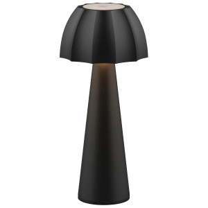 Lampada da tavolo a LED ricaricabile Schönenberger Sulis nera per esterni, alta 27 cm.