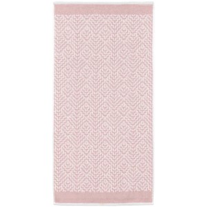 Kleine Wolke Serviette de douche Botany rose pastel avec motif géométrique, 70x140 cm.