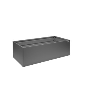 Carré potager Biohort Midi rectangulaire en métal gris foncé métallisé, hauteur 61 cm, pour légumes, herbes.