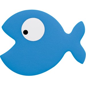 Mini tappetino antiscivolo Spirella a forma di pesce blu per vasche da bagno, set da 5 pezzi.