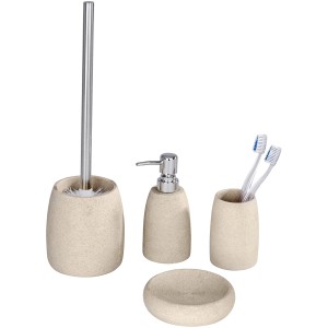Set WC Wenko Goa Beige, set bagno 4 pezzi in poliresina naturale.