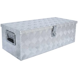 Aluminium Transportbox VT55 für Reise & Transport, mit gummierten Handgriffen und Schließmechanismus.