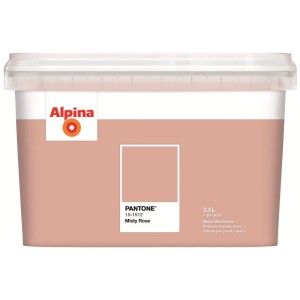 Peinture murale intérieure Alpina Pantone Misty Rose, 2,5 l, mate, rose.
