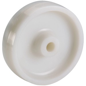 Roue de rechange blanche Doerner + Helmer en polypropylène, diamètre 8 cm, pour roulettes et roues.