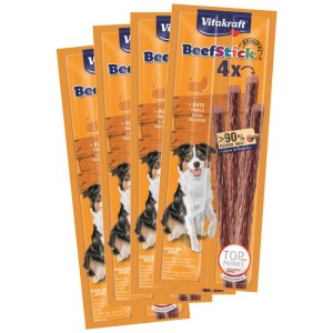 Vitakraft Kausticks Beef Stick Tacchino, multipack con 4x4 pezzi. Snack per cani senza zucchero.