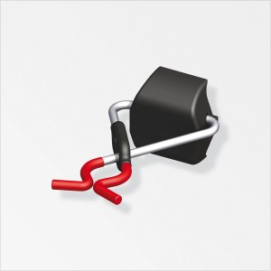 Support d'outils Coaxis x-star pour montage sur rail, aluminium, rouge/noir/argent.