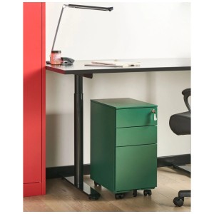Beliani Armoire de bureau Bolsena avec roulettes verte 60 x 30 x 45 cm