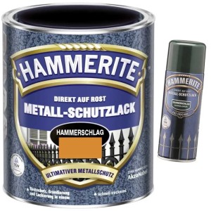 Hammerite Metall-Schutzlack Hammerschlag Kupfer, 750ml Dose und Spray, für optimalen Rostschutz.