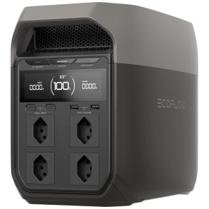 EcoFlow Delta 3 Power Station avec 1024 Wh, 4 prises AC et ports USB.